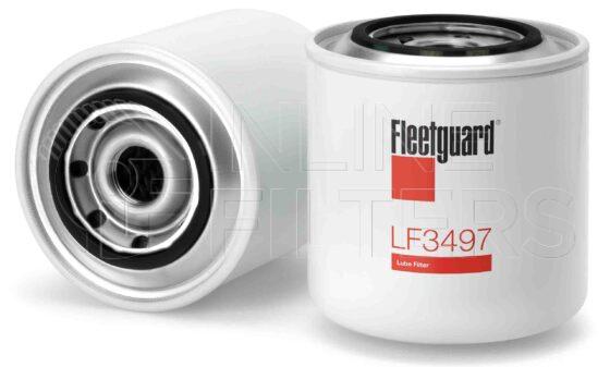 Fleetguard LF3497. Lube Filter. Main Cross Reference is Ford E7NN6714CA. Fleetguard Part Type: LF_SPIN.
