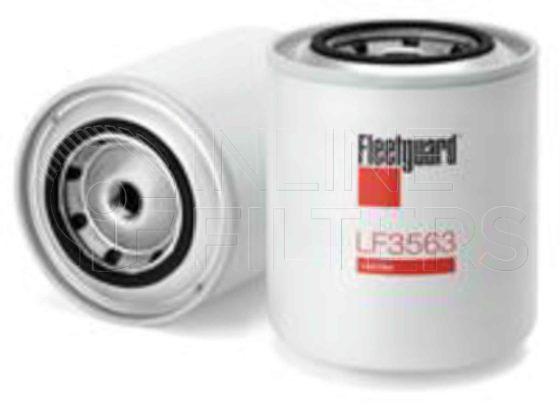 Fleetguard LF3563. Lube Filter. Main Cross Reference is Hino 156071471. Fleetguard Part Type: LFSPINBY.
