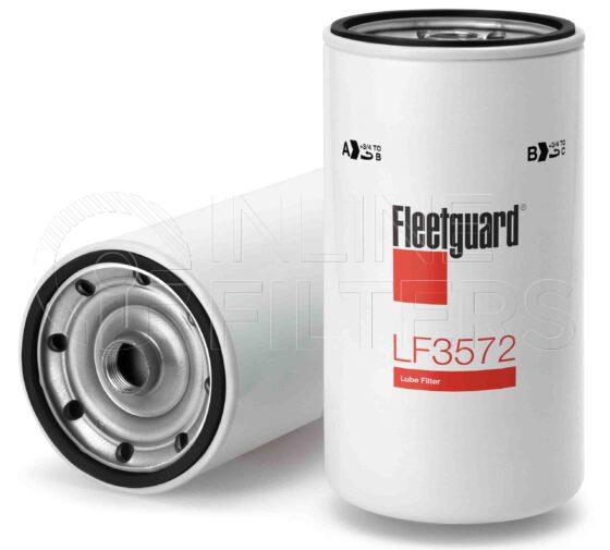 Fleetguard LF3572. Details: Main Cross Reference is Iveco 1902093. Fleetguard Part Type LF_SPIN. Bypass filter.