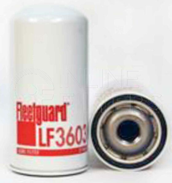 Fleetguard LF3603. Lube Filter. Main Cross Reference is Hitachi 4266385. Fleetguard Part Type: LF_SPIN.