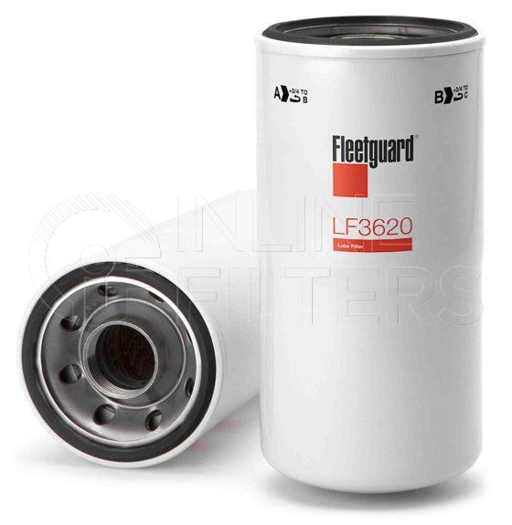 Fleetguard LF3620. Lube Filter Product – Brand Specific Fleetguard – Spin On Product Fleetguard filter product Lube Filter. For Upgrade use LF3671. Main Cross Reference is Vauxhall GM 25014505. Fleetguard Part Type: LFSPINFL. Comments: Cellulose Full Flow