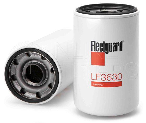Fleetguard LF3630. Lube Filter Product – Brand Specific Fleetguard – Spin On Product Fleetguard filter product Lube Filter. For Stratapore version use LF3974. For Venturi version use LF9027. Main Cross Reference is Case IHC 1814562C1. Fleetguard Part Type LFSPINFL