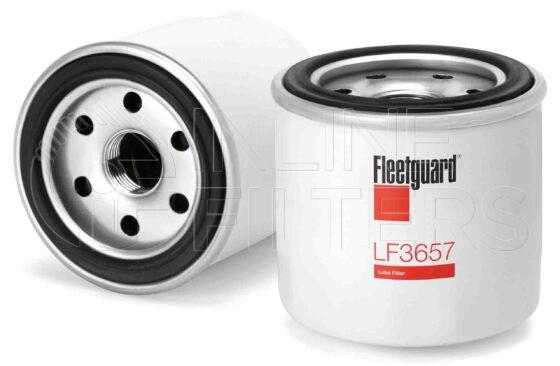 Fleetguard LF3657. Lube Filter. Main Cross Reference is Mazda RF0123802A. Fleetguard Part Type: LF_SPIN.