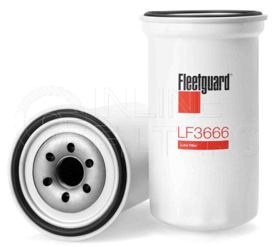 Fleetguard LF3666. Lube Filter. Main Cross Reference is Mazda 130523802. Fleetguard Part Type: LF_SPIN.