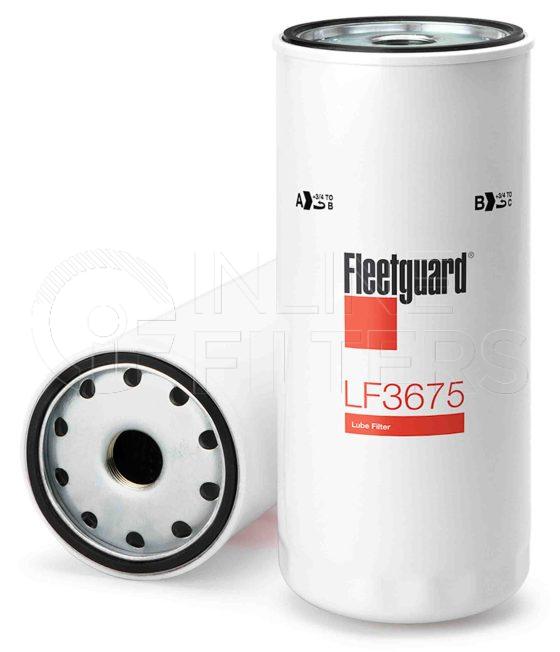 Fleetguard LF3675. FILTER-Lube(Brand Specific) Product – Brand Specific Fleetguard – Spin On Product Fleetguard filter product Lube Filter. For European version use LF17503. For Upgrade use LF17503. Main Cross Reference is Volvo 478736. Fleetguard Part Type LFSPINFL