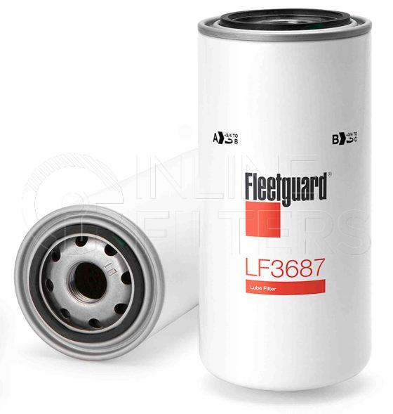 Fleetguard LF3687. Lube Filter Product – Brand Specific Fleetguard – Spin On Product Fleetguard filter product Lube Filter. For Standard version use LF3413. Fleetguard Part Type: LF_SPIN. Comments: Microglass Version