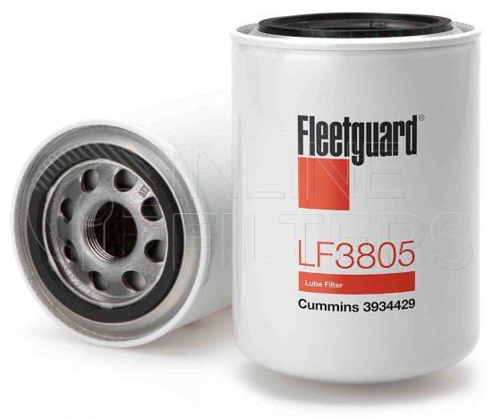 Fleetguard LF3805. Lube Filter Product – Brand Specific Fleetguard – Undefined Product Fleetguard filter product Lube Filter. For Standard version use LF3345. Main Cross Reference is Case IHC J934429. Fleetguard Part Type LF