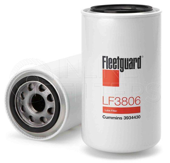 Fleetguard LF3806. Lube Filter Product – Brand Specific Fleetguard – Spin On Product Fleetguard filter product Lube Filter. Main Cross Reference is Case IHC J934430. Fleetguard Part Type: LF. Comments: Stratapore Media