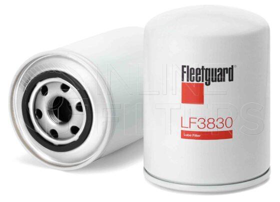 Fleetguard LF3830. Lube Filter. Main Cross Reference is Mitsubishi ME013343. Fleetguard Part Type: LFSPINFL.
