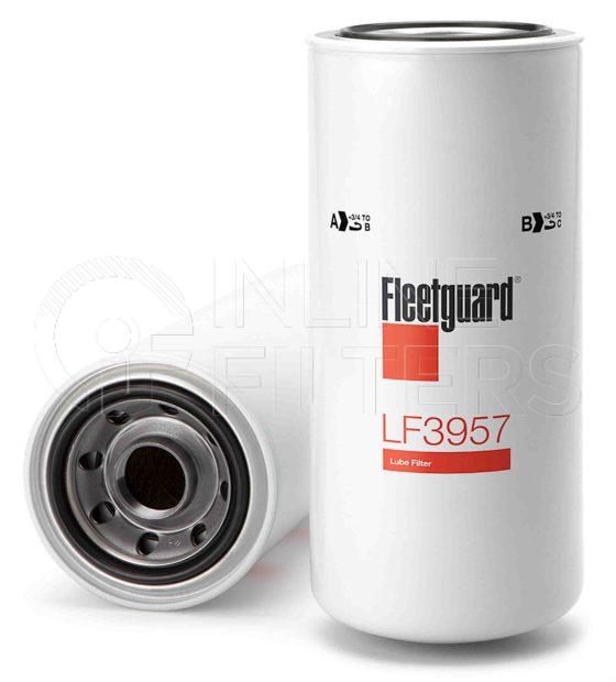 Fleetguard LF3957. Lube Filter. Main Cross Reference is Detroit Diesel 23526919. Fleetguard Part Type: LF.