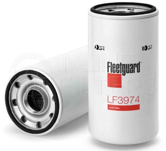 Fleetguard LF3974. Lube Filter. For Venturi version use LF9027. Fleetguard Part Type: LF.