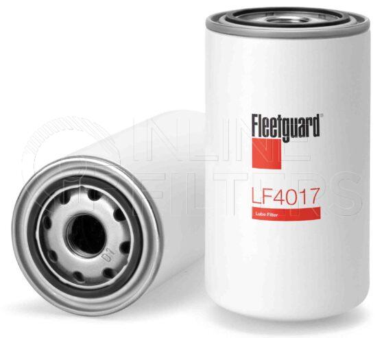 Fleetguard LF4017. Lube Filter. Main Cross Reference is General Electric DAV111. Fleetguard Part Type: LF_SPIN.