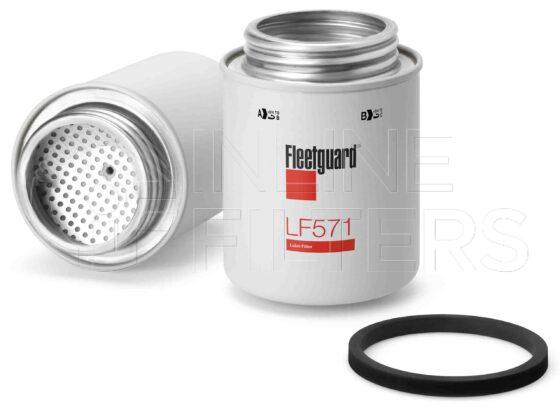 Fleetguard LF571. Lube Filter. Main Cross Reference is Fiat Allis 70204912. Fleetguard Part Type: LF_CART.