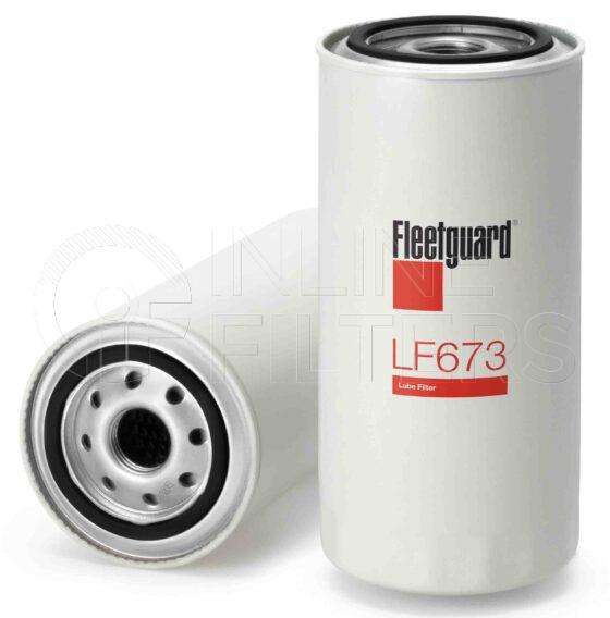 Fleetguard LF673. Lube Filter. Main Cross Reference is Case IHC 528250R1. Fleetguard Part Type: LFSPINFL.