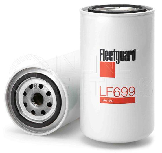 Fleetguard LF699. Lube Filter. Main Cross Reference is Perkins 2654407. Fleetguard Part Type: LFSPINFL.