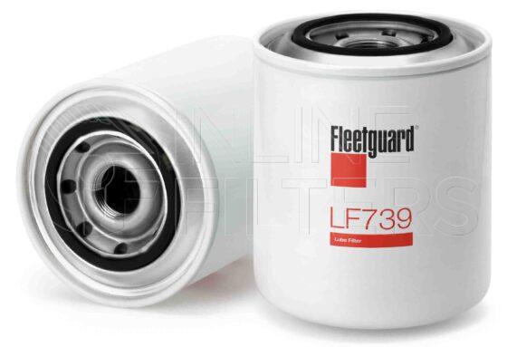 Fleetguard LF739. Lube Filter. Main Cross Reference is Fiat Allis 74023548. Fleetguard Part Type: LF_SPIN.