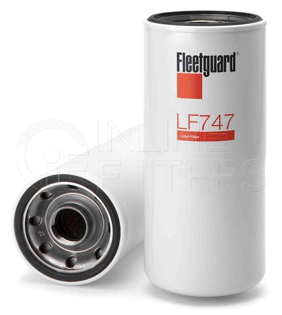 Fleetguard LF747. Lube Filter Product – Brand Specific Fleetguard – Spin On Product Fleetguard filter product Lube Filter. For Upgrade use LF3453. Main Cross Reference is Komatsu 6002111230. Fleetguard Part Type: LF_SPIN. Comments: For Synthetic Media Version use LF3453