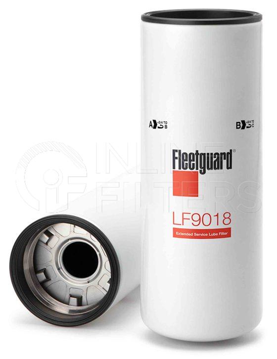 Fleetguard LF9018. Lube Filter. Fleetguard Part Type: LF_SPIN. Comments: Stratapore Venturi Combo.
