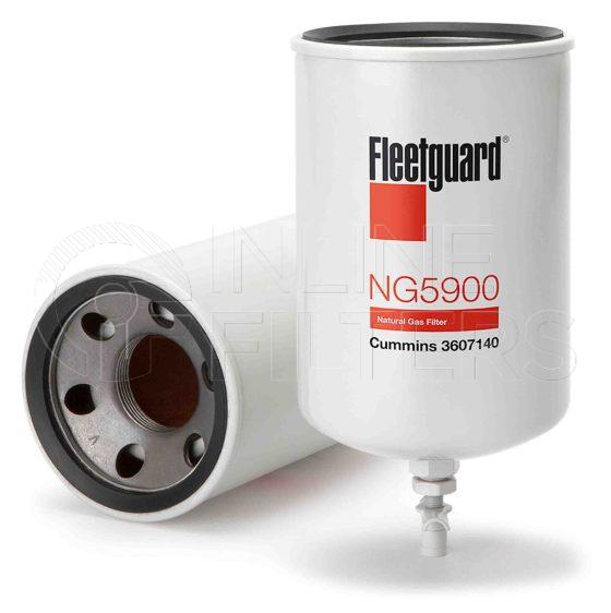 Fleetguard NG5900. Fuel Filter Product – Brand Specific Fleetguard – Spin On Product Fleetguard filter product Fuel Filter. Main Cross Reference is Cummins 3606712. Fleetguard Part Type: NG. Comments: L10G, B&C Natural Gas Version of 10 liter engine