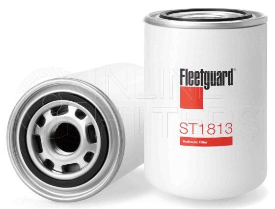 Fleetguard ST1813. Hydraulic Filter Product – Brand Specific Fleetguard – Undefined Product Fleetguard filter product Hydraulic Filter. Main Cross Reference is MP Filtri CS050M90A. Flow Direction: Outside In. Fleetguard Part Type: HF