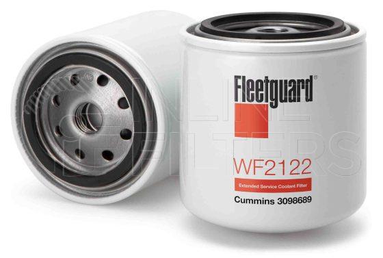 Fleetguard WF2122. Water Filter. Main Cross Reference is Cummins 3098689. Fleetguard Part Type: WF_SPIN.