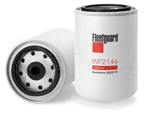 Fleetguard WF2144. Water Filter Product – Brand Specific Fleetguard – Spin On Product Fleetguard filter product Water Filter. Main Cross Reference is Cummins 5263175. Fleetguard Part Type: WF. Comments: Komatsu 11/16 w/16 DCA2-12 units