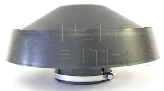 Inline FA10175. Air Filter Product – Accessory – Rain Cap Product Rain cap for air filter housing Material Plastic Outlet ID 95mm Fits Housing FIN-FA11368