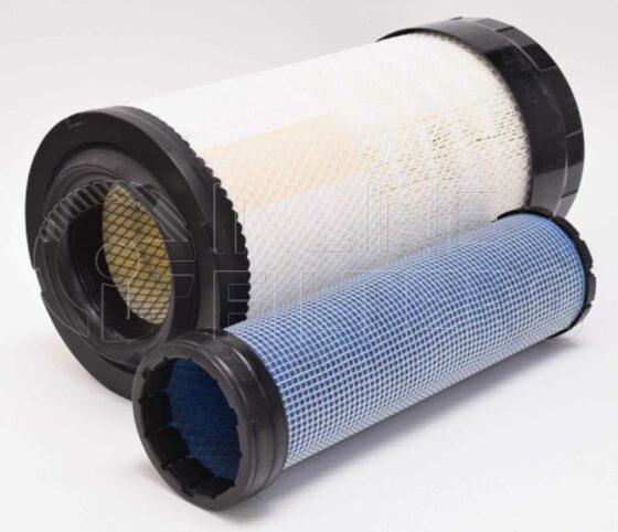 Inline FA10719. Air Filter Product – Radial Seal – Round Product Outer and inner radial seal air filter kit Dimensions are for Outer element Inner Dimensions: Ht: 332mm, IdMax: 105mm, IdMin: 101mm, OdMax: 87mm, OdMin: 0mm