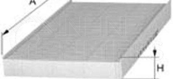 Inline FA11770. Air Filter Product – Panel – Oblong Product Cabin air filter
