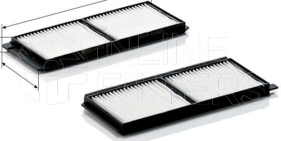 Inline FA11876. Air Filter Product – Panel – Oblong Product Cabin air filter