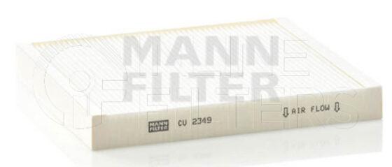 Inline FA11955. Air Filter Product – Panel – Oblong Product Cabin air filter