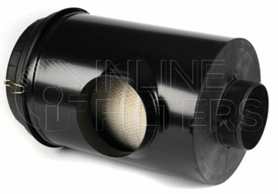 Inline FA14107. Air Filter Product – Housing – Complete Metal Product Metal air filter housing Brand Donaldson Series ERB2 Inlet OD 254mm Outlet OD 203mm