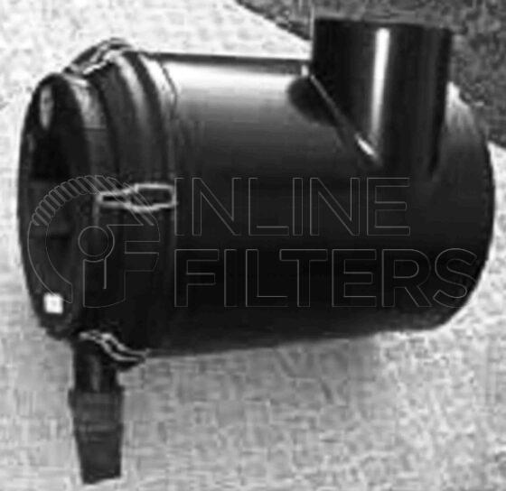 Inline FA14257. Air Filter Product – Housing – Complete Metal Product Metal air filter housing Installation Horizontal Inlet OD 114mm Outlet OD 102mm Mounting Band FIN-FA10148 two required Rain Cap FIN-FA11073 Replacement Vacuator Valve FIN-FA14242 Replacement Outer Element FIN-FA10719 Replacement Inner Element FIN-FA14874