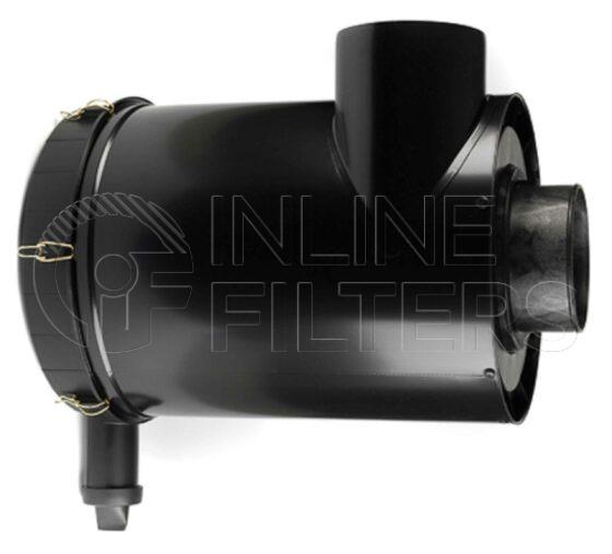 Inline FA14361. Air Filter Product – Housing – Complete Metal Product Metal air filter housing Inlet OD 203mm Outlet OD 178mm Replacement Outer Element FIN-FA10934 Replacement Inner Element FBW-RS4580