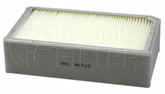 Inline FA15811. Air Filter Product – Panel – Oblong Product Panel air filter