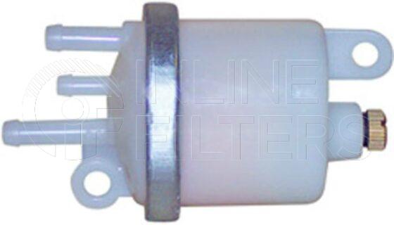 Inline FF30115. Fuel Filter Product – In Line – Plastic Product Plastic in-line fuel filter Fitted With Inlet/Outlet/Return lines and Fitted With Bleed screw