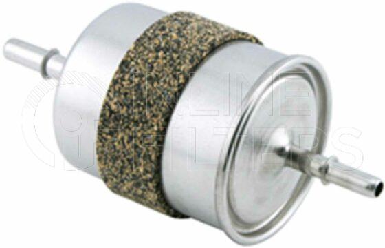 Inline FF30196. Fuel Filter Product – Push On – Round Product Metal in-line fuel filter