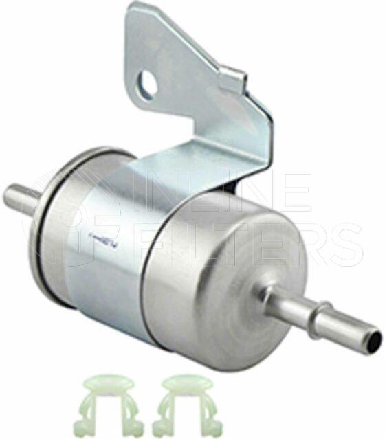 Inline FF30204. Fuel Filter Product – Push On – Round Product Metal in-line fuel filter