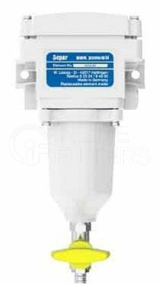 Inline FF30382. Fuel Filter Product – Housing – Complete Product Fuel/water separator filter with clear bowl