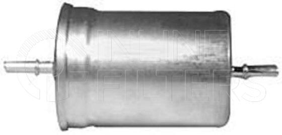 Inline FF30798. Fuel Filter Product – Push On – Round Product Metal in-line petrol fuel filter
