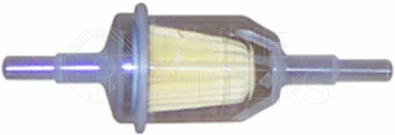 Inline FF30848. Fuel Filter Product – In Line – Plastic Product Light duty plastic in-line fuel filter Inlet/Outlet OD 6-8mm stepped Micron 12 micron Larger Plastic version FIN-FF30868 Larger Metal version FIN-FF30869