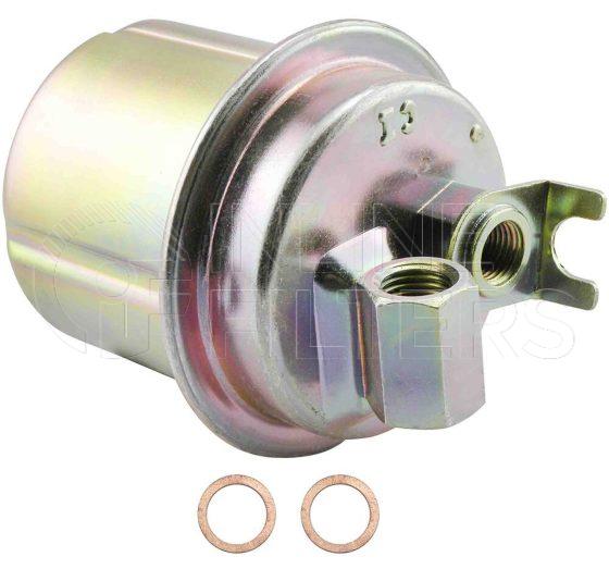 Inline FF31940. Fuel Filter Product – In Line – Metal Threaded Product In-Line Fuel Filter in Metal Housing Inlet Connection Size M14 x 1.5 Outlet Connection Size M12 x 1 1/4