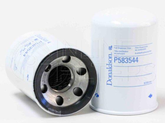 Inline FF32083. Efficiency 90%: 10 micron. Outer Diameter:	93.7 mm (3.69 inch). Thread Size:1 1/2-16 UN.