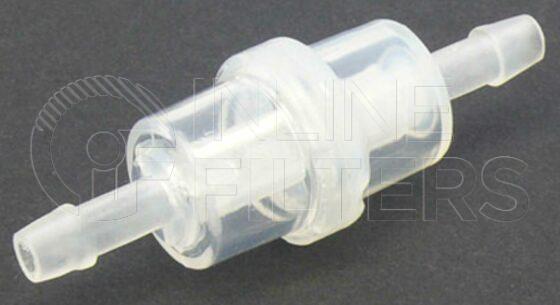 Inline FF33003. Fuel Filter Product – In Line – Plastic Strainer Product Plastic in-line fuel filter Media Nylon mesh Micron 90 micron