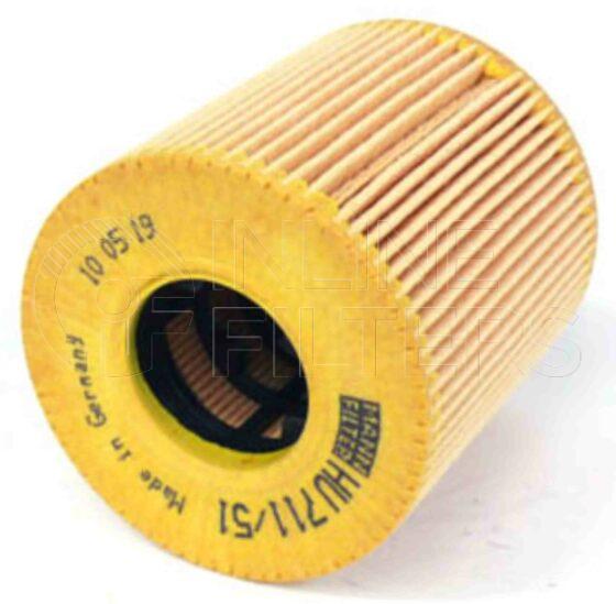 Inline FL71307. Lube Filter Product – Cartridge – Round Product Lube filter product