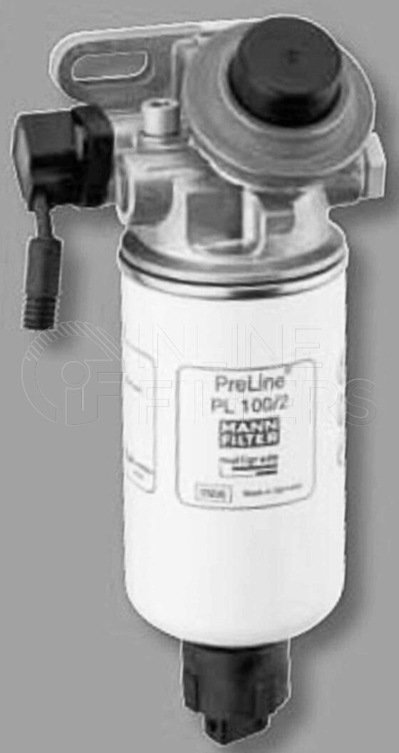Mann 6640262180. FILTER-Fuel(Brand Specific) Product – Brand Specific Mann – Pre Line Product PreLine fuel water separator assembly Series PreLine 100/2 Water Level Sensor Yes Hand Pump Yes Water Collection Integrated in element Media Multigrade HE Flow Rate 0-100 lph Application Modern diesel injection systems Heater 12v FMH-DH12 Heater 24v FMH-DH24 Replacement Element FMH-PL270X