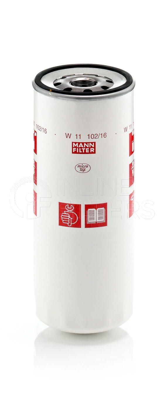 Mann W 11 102/16. Lube Filter Product – Brand Specific Mann – Spin On Product Spin on lube filter