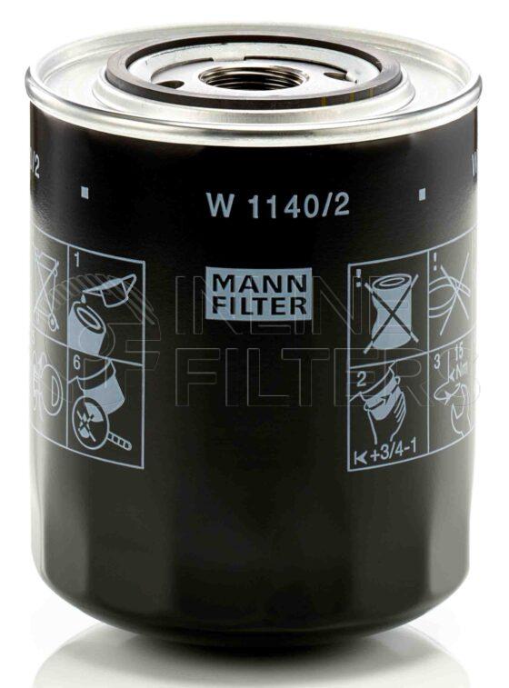 Mann W 1140/2. FILTER-Lube(Brand Specific) Product – Brand Specific Mann – Spin On Product Spin on lube filter Filter Removal Tool FMH-LS11 Removal Tool Kit FMH-LSK01-9