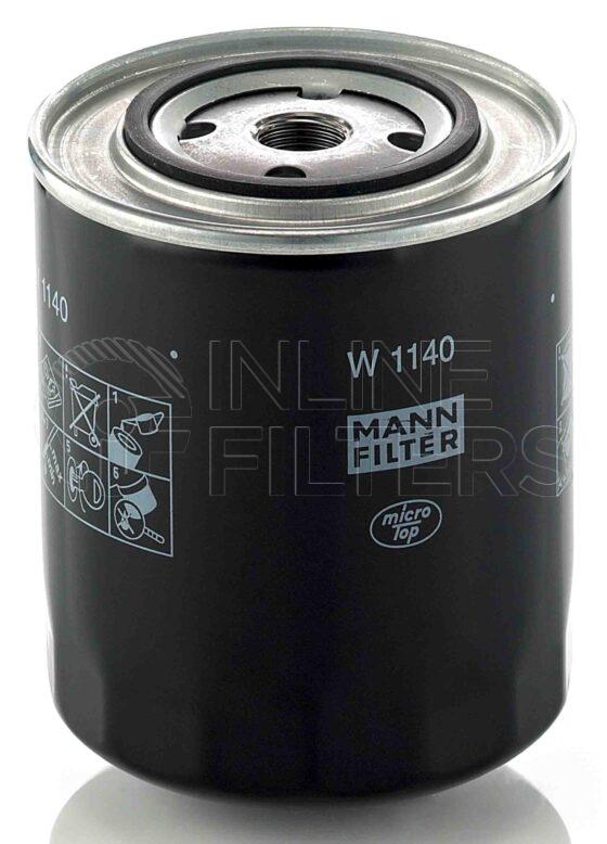 Mann W 1140. FILTER-Lube(Brand Specific) Product – Brand Specific Mann – Spin On Product Spin on lube filter Filter Removal Tool FMH-LS11 Removal Tool Kit FMH-LSK01-9