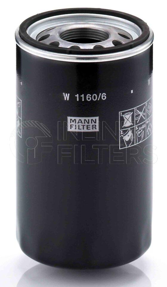 Mann W 1160/6. Filter Type: Hydraulic.